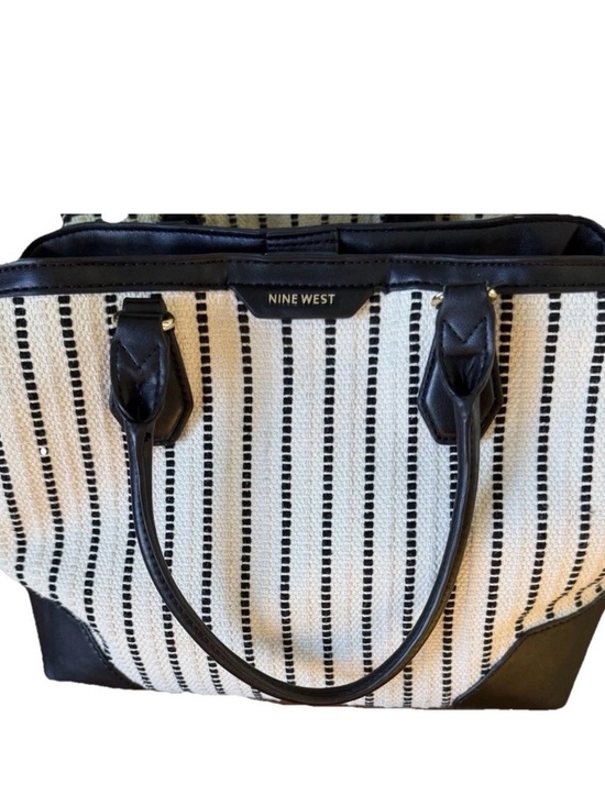 Nine West Handbags - Nine West Brooklyn Jet Set Carryall Satchel Ivr/Blk Classic City Preppy 90’s